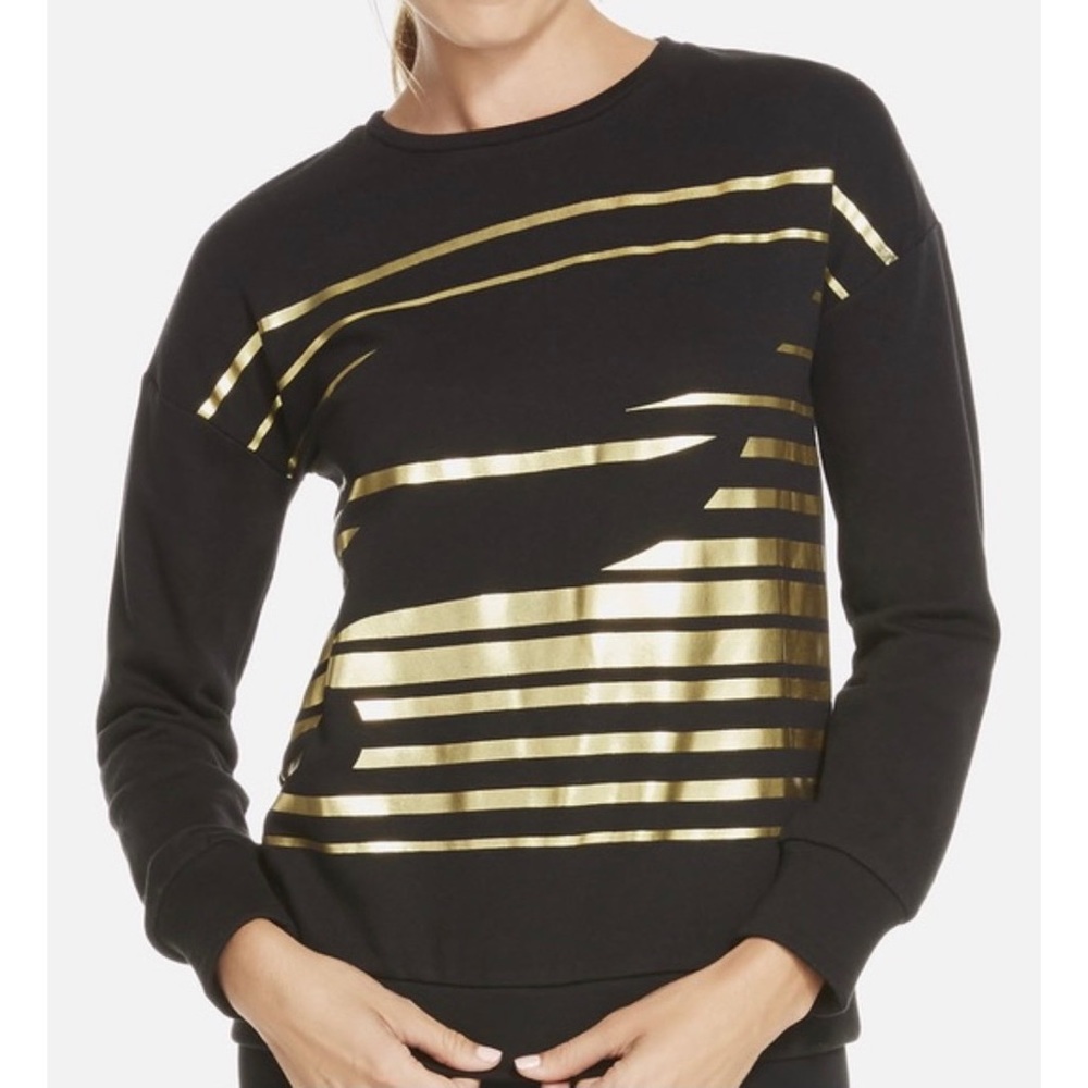 Fabletics Metallic Gold Snowshoe Pullover